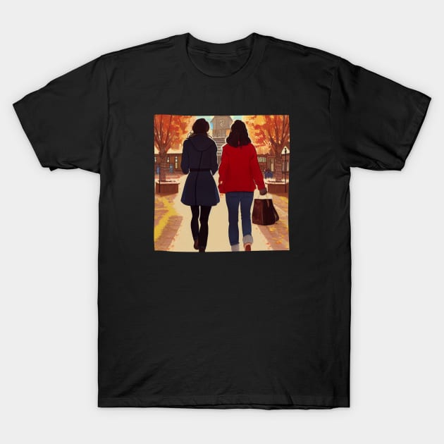 The Girls Walking in Autumn II T-Shirt by Fenay-Designs